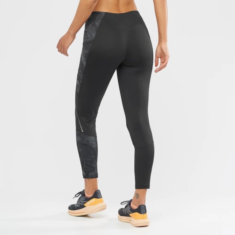 Black Salomon Cross Run 25'' Women's Running Tights | IE PE2974